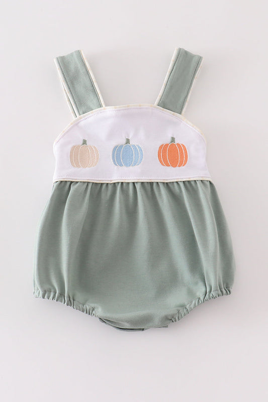 Green Pumpkin Embroidery Unisex Bubble