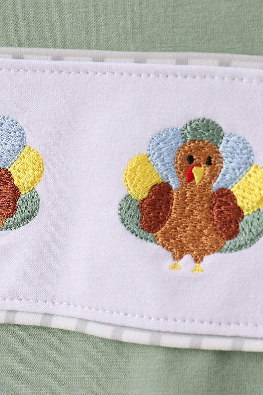 Boys Turkey Embroidery Pants Set