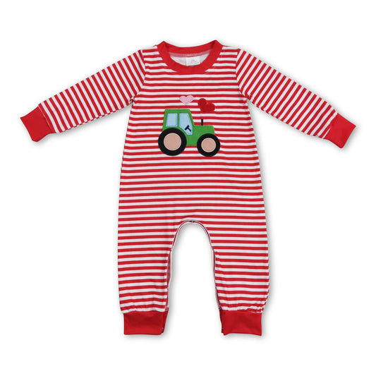 Appliqué Tractor Valentine's Romper
