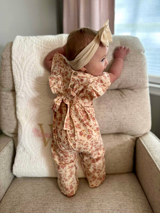 Blush Floral Long Romper