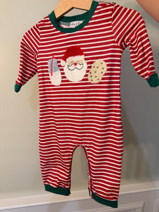 Red Stripe Santa French Knot