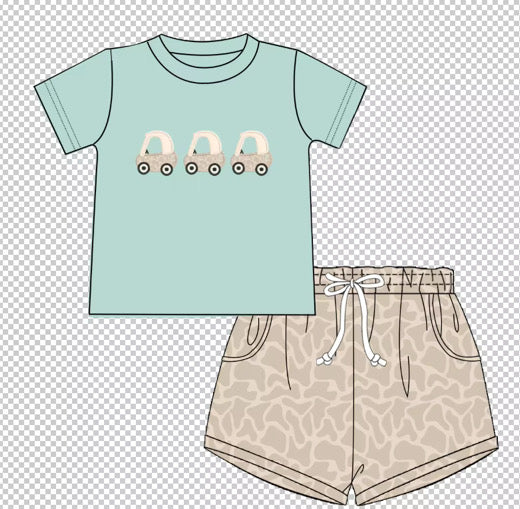 PO10 Appliqué Camo Cozy Coupe Short Set