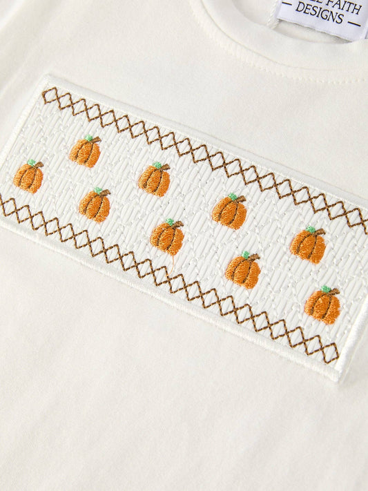 Halloween & Thanksgiving Pumpkin Smock Embroidered Plaid Boys 'Set