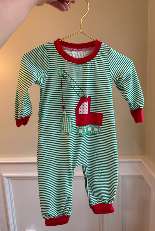 Construction Christmas Tree Romper