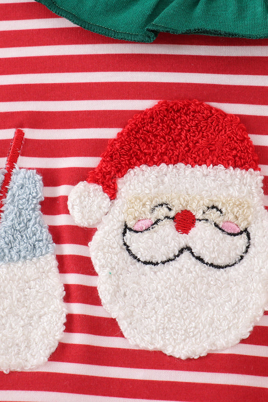 Ruffle Santa French Knot Romper