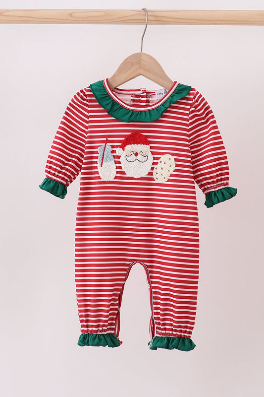 Ruffle Santa French Knot Romper