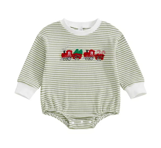 French Knot Christmas Train Bubble
