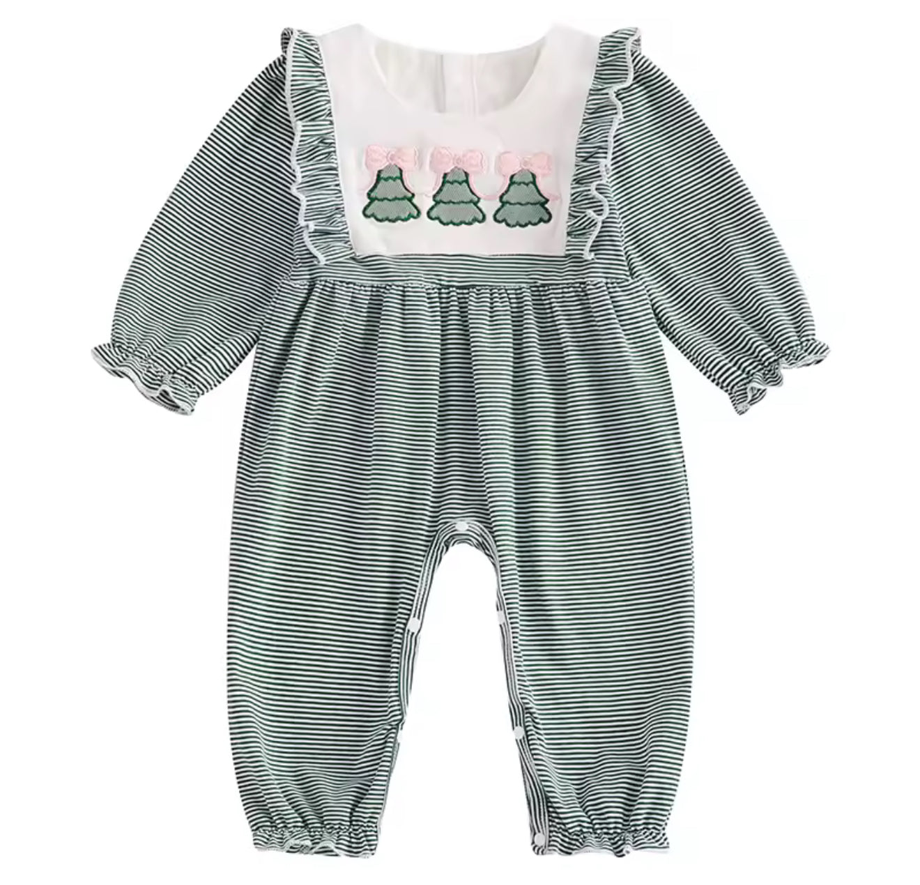 Embroidered Christmas Tree Romper
