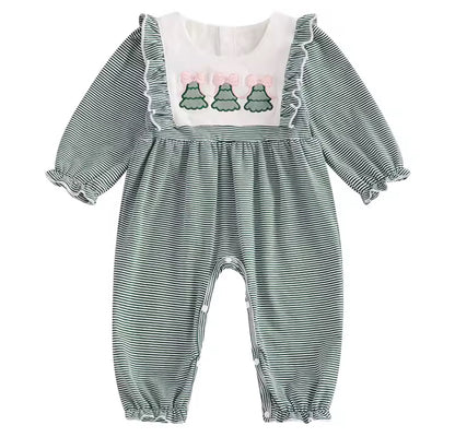 Embroidered Christmas Tree Romper