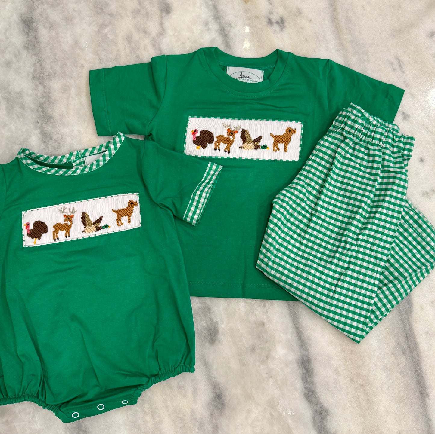 Handsmocked Hunting Set