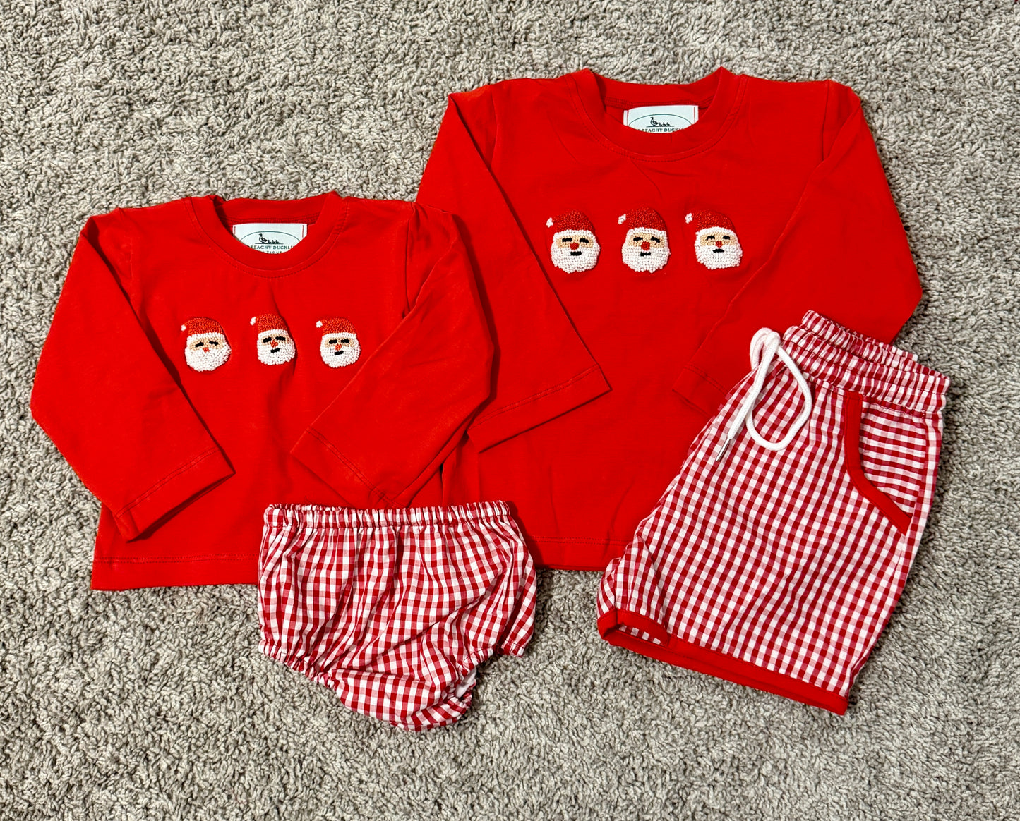 French Knot Santa Diaper Set