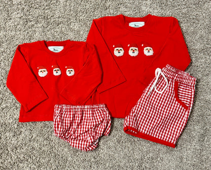 French Knot Santa Diaper Set