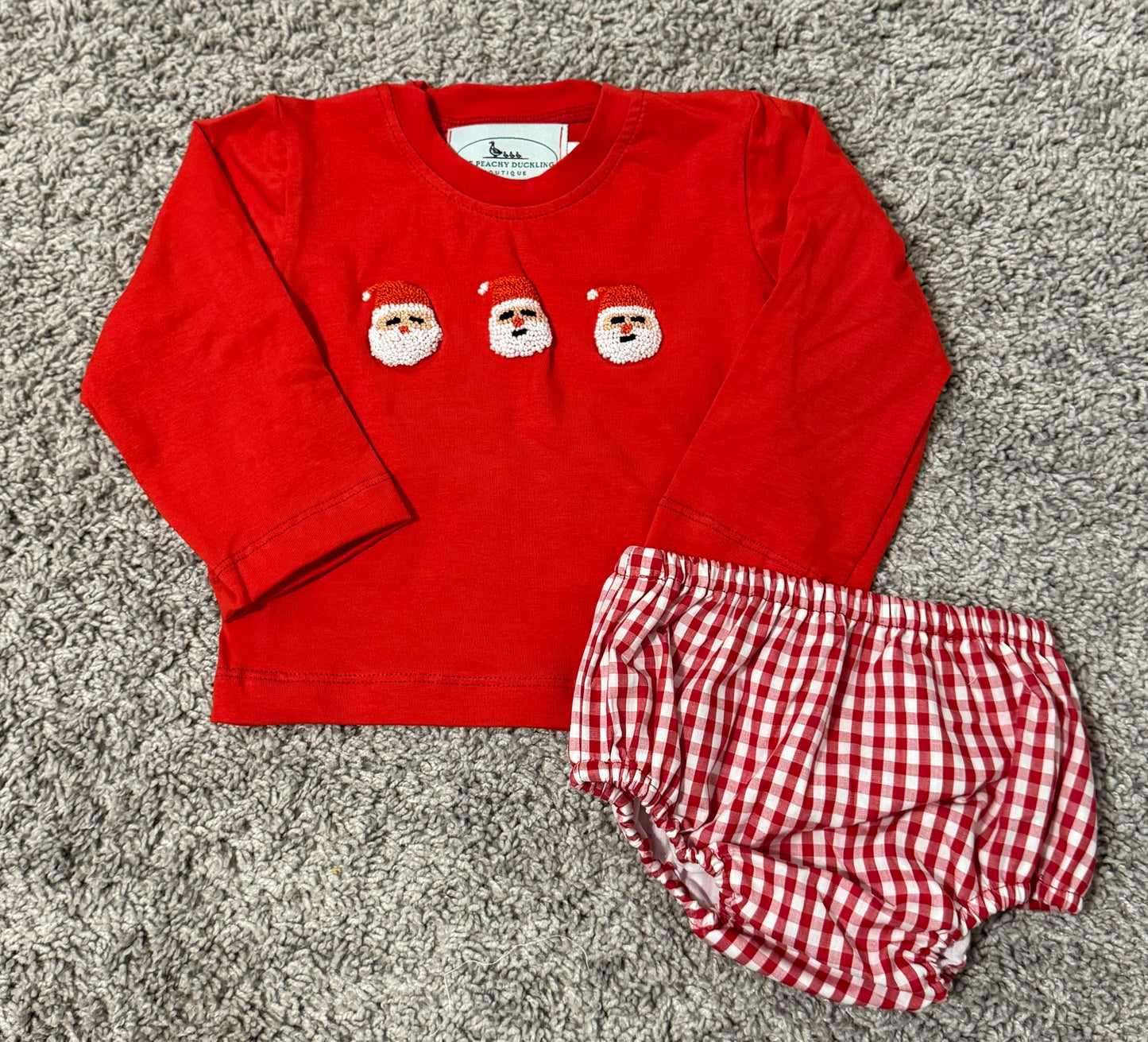 French Knot Santa Diaper Set
