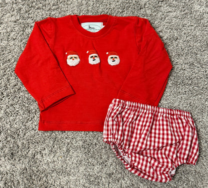 French Knot Santa Diaper Set