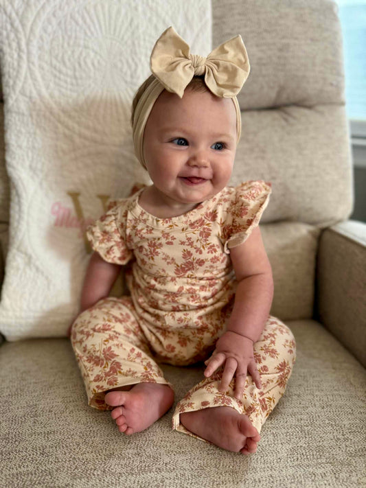 Blush Floral Long Romper