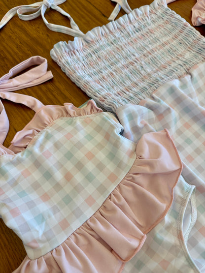 PO9 Pastel Gingham Woman's 1 Piece