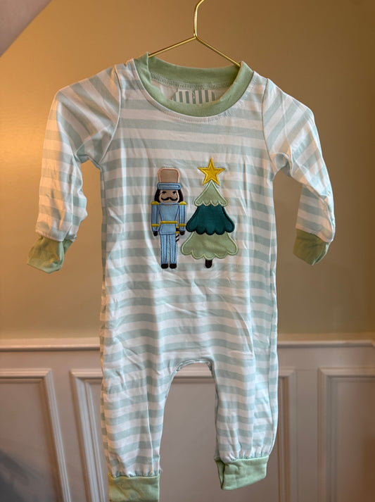 Appliqué Christmas Tree & Nutcracker Romper
