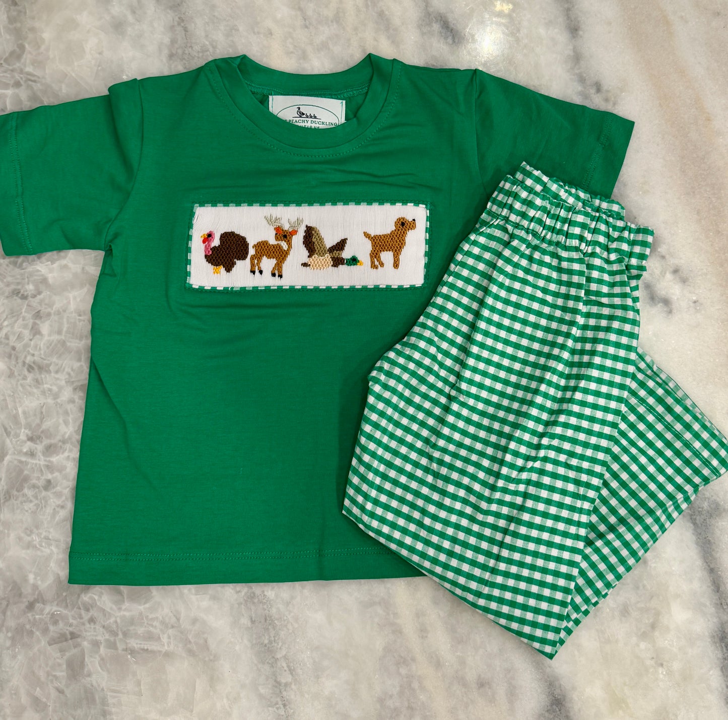 Handsmocked Hunting Set