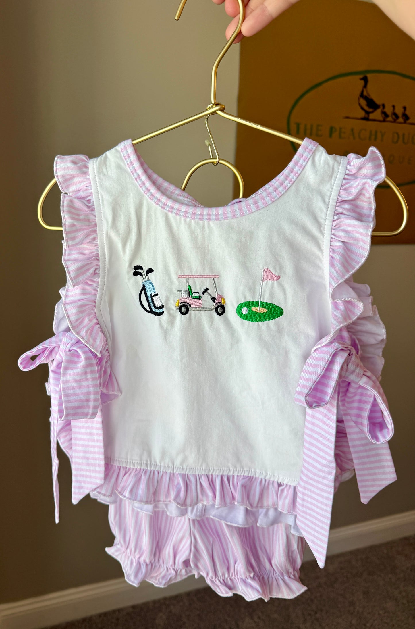 Girls Embroidered Golf Apron Set