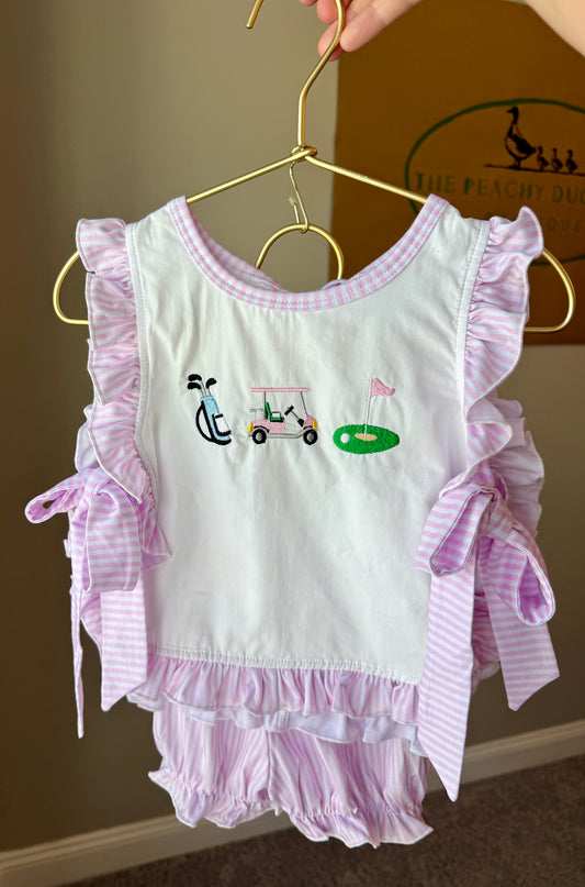 Girls Embroidered Golf Apron Set