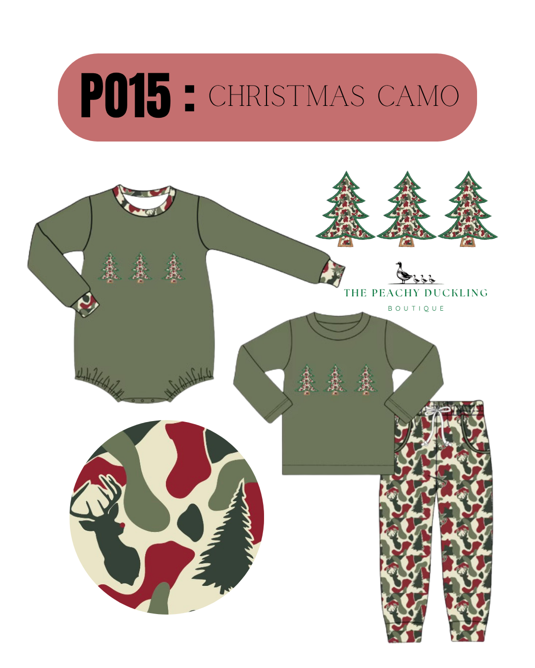PO15 : Appliqué Camo Christmas Trees