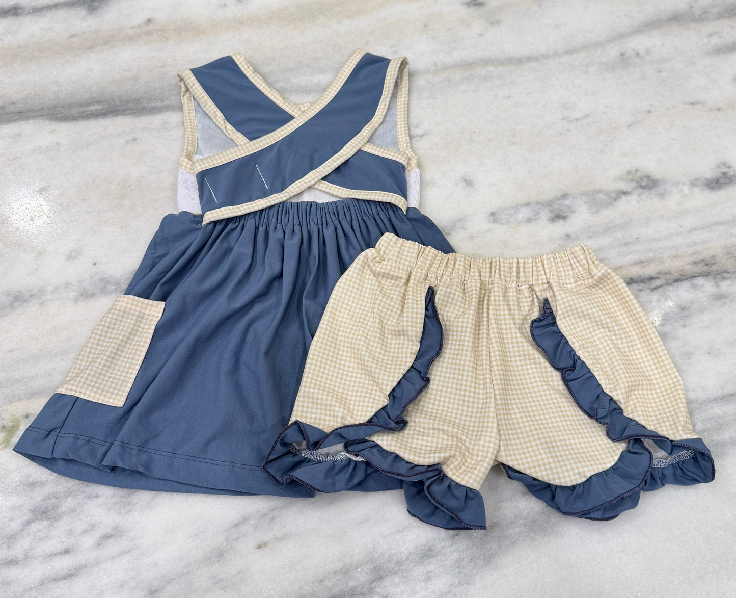 Girls Smocked Farm Short Set