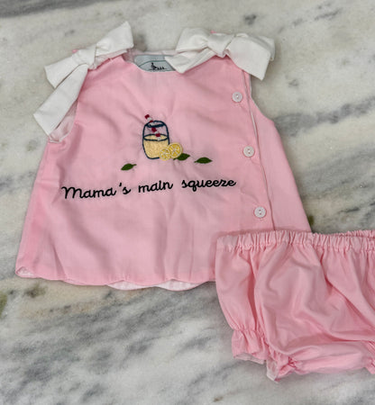 Hand Embroidered Mama's Main Squeeze Diaper Set