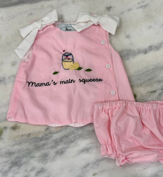 Hand Embroidered Mama's Main Squeeze Diaper Set