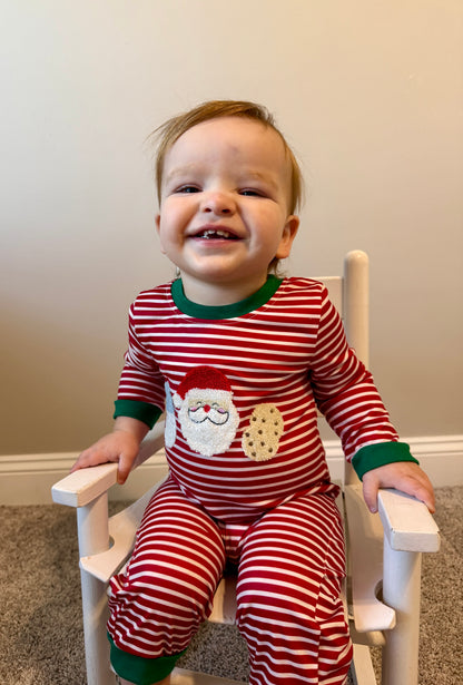 Red Stripe Santa French Knot