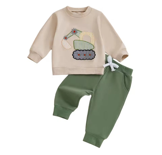 Appliqué Excavator Jogger Set