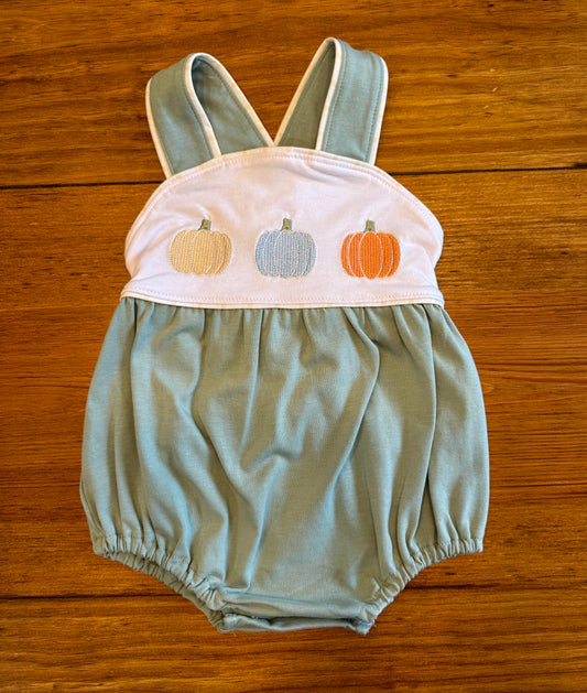 Green Pumpkin Embroidery Unisex Bubble