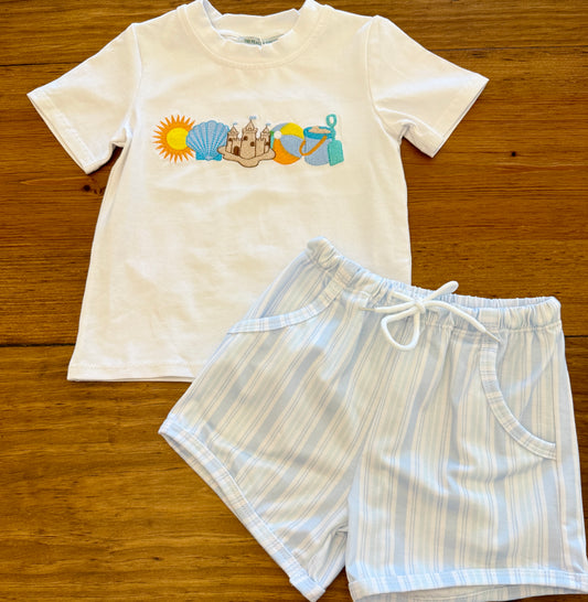 PO9 Embroidered Beach Vibes Boys Set