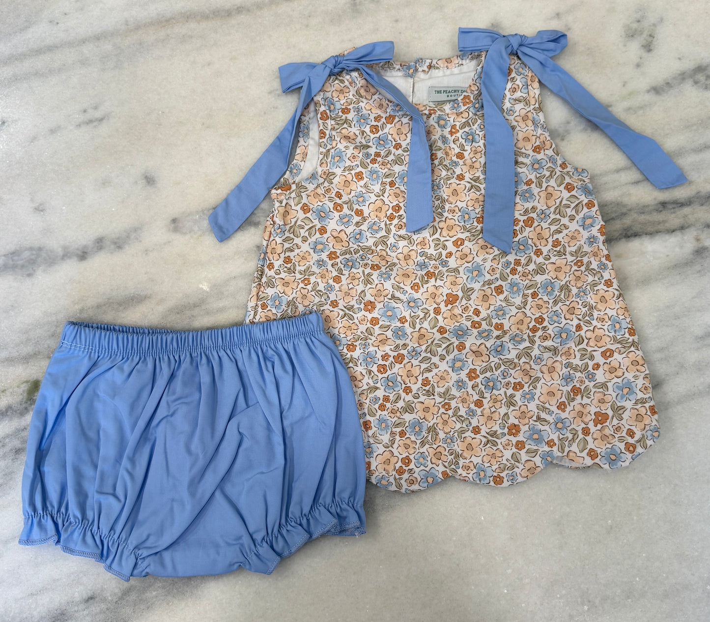 PO11 Scalloped Sweet Bloom Diaper Set