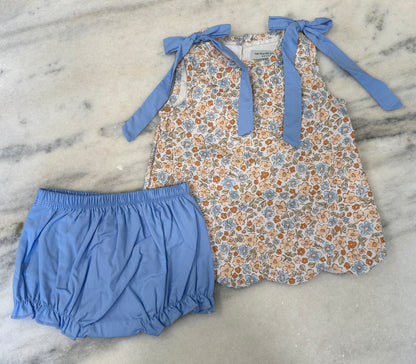 PO11 Scalloped Sweet Bloom Diaper Set