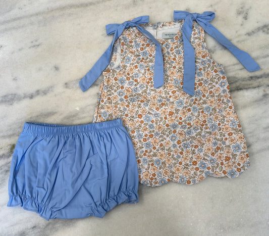 PO11 Scalloped Sweet Bloom Diaper Set