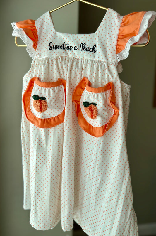 Sweet as a Peach French Knot Dress