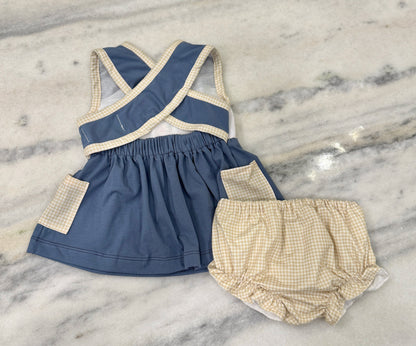 Girls Smocked Farm Diaper Set