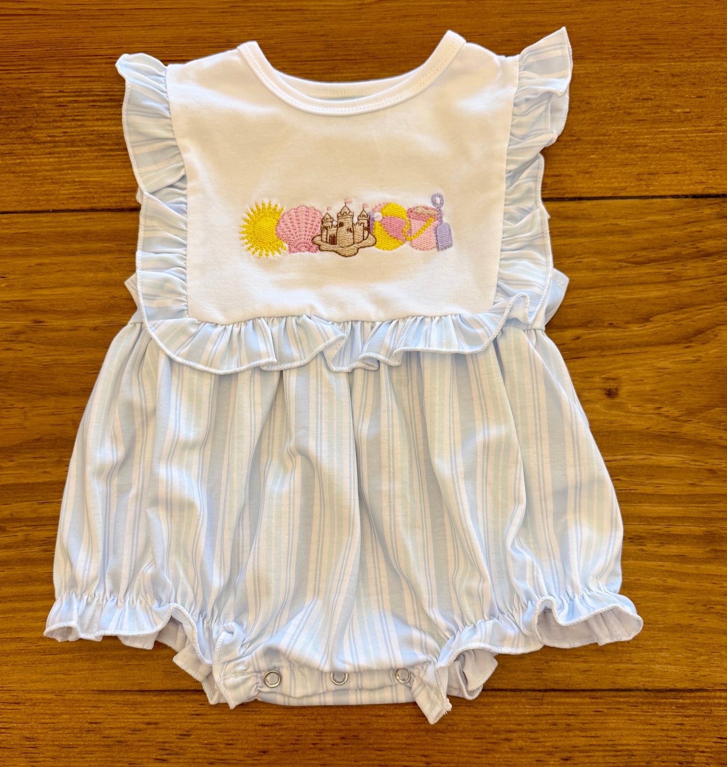 PO9 Embroidered Beach Vibes Ruffled Bubble