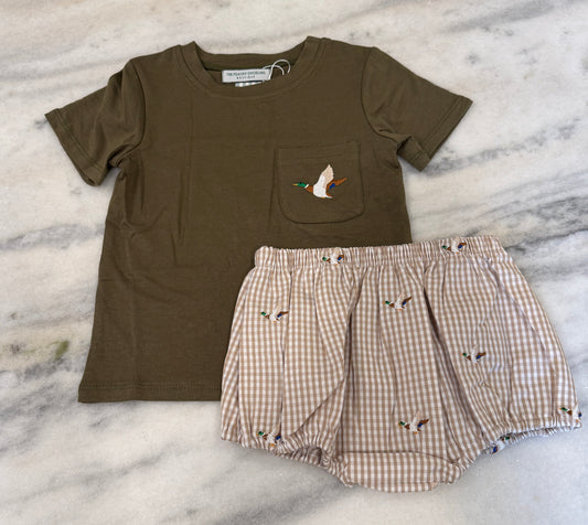 PO11 Embroidered Mallard Patch Diaper Set