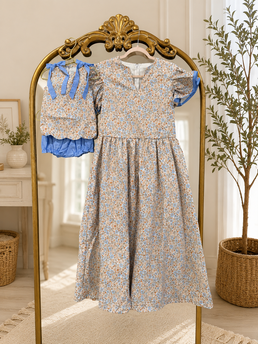 PO11 Scalloped Sweet Bloom Diaper Set