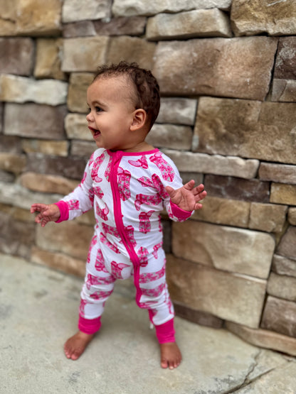 Pink Cowgirl Boots Bamboo Zippy