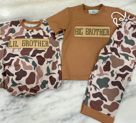 Handsmocked Camo Big Brother Set