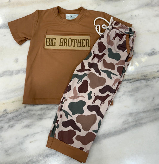 Handsmocked Camo Big Brother Set