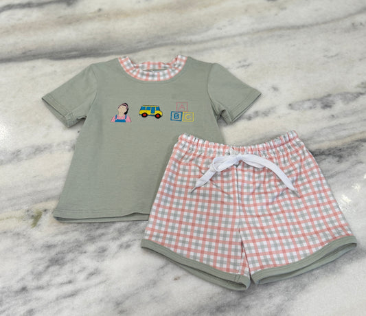 PO6 Embroidered Boys Ms.Rachel Set