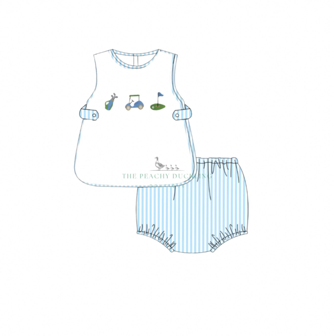 Boys Embroidered Golf Apron Set