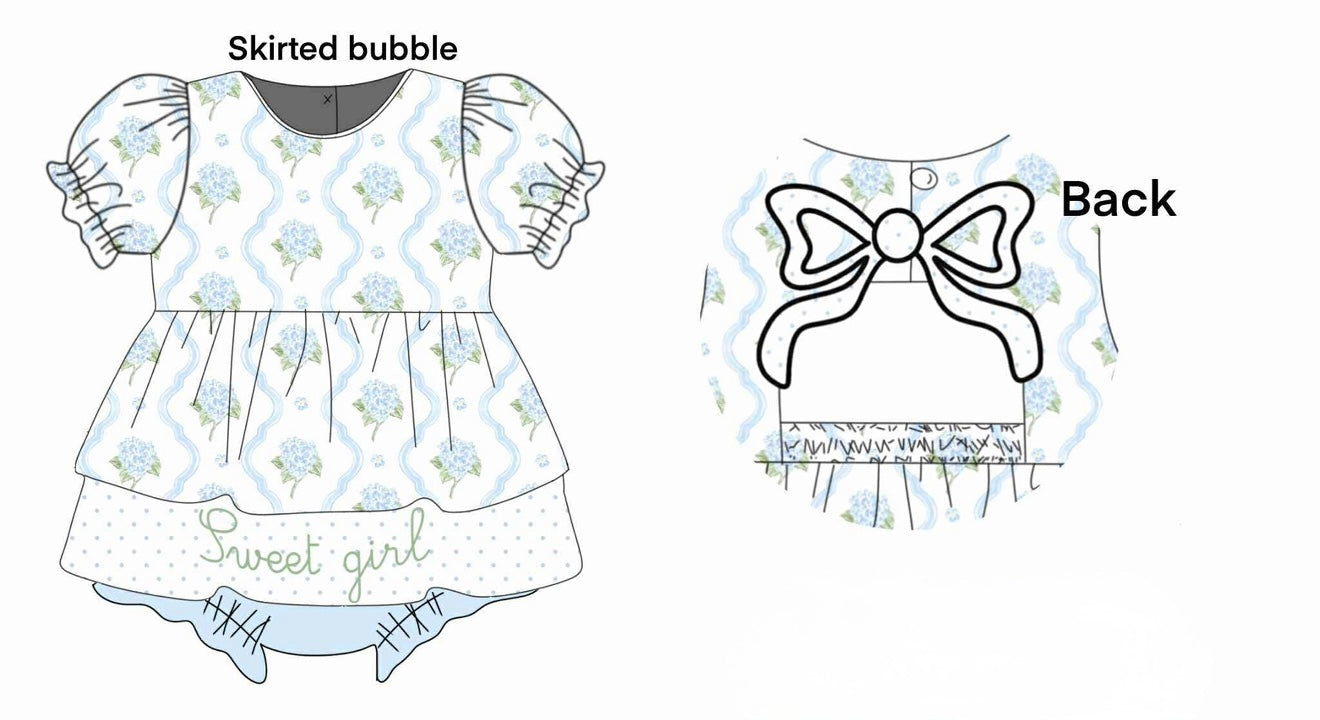 Hydrangea Sweet Girl Skirted Bubble