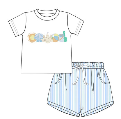 PO9 Embroidered Beach Vibes Boys Set