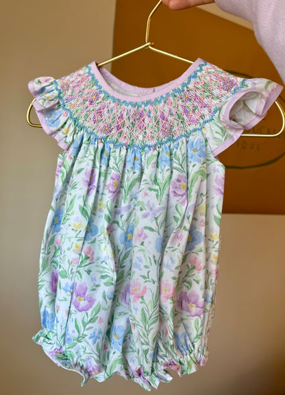 Spring Smocked Bishop Geometric Bubble
