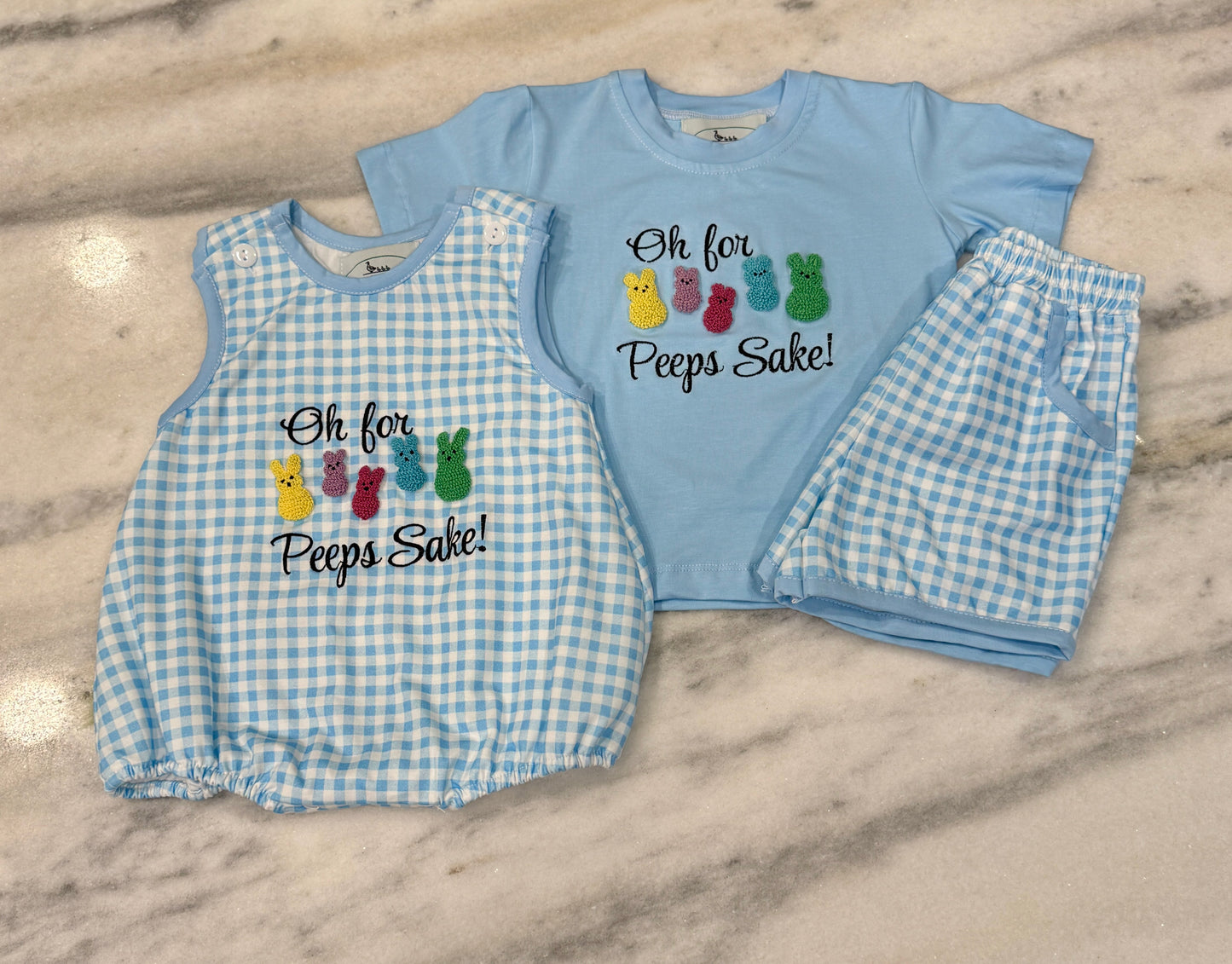 Boys Oh For Peeps Sake Gingham Bubble