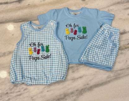 Boys Oh For Peeps Sake Gingham Bubble